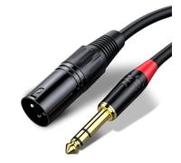 VoltCozy Câble XLR vers Jack 6,5 mm 1M TRS vers XLR Mâle pour Microphone Mixeur Amplificateur Connecteurs Plaqués or Gaine Nylon Tressée Robuste