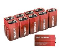VOLTCRAFT 6LR61 9V Bloc Pile Alcaline Manganèse 550mAh 9V 10pcs