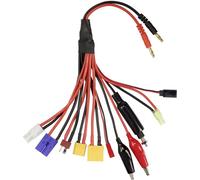 VOLTCRAFT Câble de charge [1x EC5 mâle, Tamiya mâle, XT90 mâle, XT60 mâle, Mini Tamiya mâle, T mâle, pince crocodile, JR mâle, JST mâle, Glow mâle - 2x banane