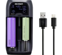 VOLTCRAFT CC-3 Chargeur de piles rondes NiMH, NiCd, Li-ion, LiFePO LR8 (AAAA), LR03 (AAA), LR6 (AA), LR14 (C), sub-C, A, 10440