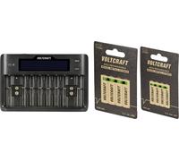 VOLTCRAFT CC-8 + HR03 SE + HR6 SE Chargeur de piles rondes Li-ion, LiFePO, NiMH, NiCd A, LR6 (AA), L