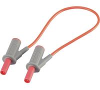 Cordon de mesure de sécurité[Banane mâle 4 mm -Banane mâle 4 mm ] Ultra flexibles 25.00 cm rouge MSB-501 10 A