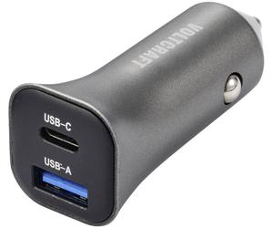 VOLTCRAFT CPS-38W/ 2 VC-RA381 Chargeur USB 38 W 1x USB-A, 1x USB-C® argent-noir pour voiture