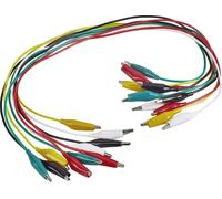 VOLTCRAFT KS-540/0.5 Set de cordons de mesure pinces crocodile pinces crocodile 0.54 m noir, rouge, jaune, vert, blanc 1 set