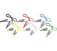 VOLTCRAFT MSB-501 Set de cordons de mesure Banane mâle 4 mm Banane mâle 4 mm 25.00 cm 12 pc(s)