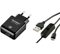 VOLTCRAFT QCP-3000 USM Chargeur USB Convient pour (kits de développement): Raspberry Pi® Courant de sortie (max.) 3000 mA 1 x USB