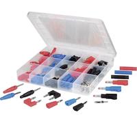 VOLTCRAFT SUBP84-03 Fiche mâle de laboratoire Ø de la broche: 4 mm noir, rouge, bleu, argent 84 pc(s)