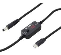 VOLTCRAFT Transformateur de tension USB cylindrique 5.5 x 2.1 mm noir convertiseur USB-C® PD/DC, tension de sortie réglable, avec