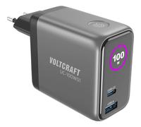 VOLTCRAFT UC-100W01 Chargeur USB 1x USB-A, 2x USB-C® Power Delivery noir GaN,