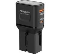 VOLTCRAFT UC-1C1A35W01 Adaptateur de chargeur de voyage 18 W, 18 W 1 x USB-C®, 1 x USB-A Fast Charge Black avec adaptateur européen, avec UK-Ada