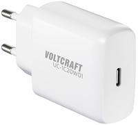 VOLTCRAFT UC-1C20W01 Chargeur USB 20 W 1x USB-C® Fast Charge, Power Delivery 3.0 blanc intérieure GaN