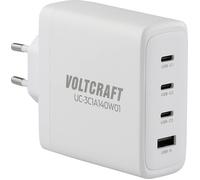 VOLTCRAFT UC-3C1A140W01 Chargeur USB 140 W 3x USB-C®, 1x USB-A USB PD 3.1 blanc intérieure GaN
