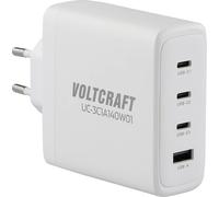 VOLTCRAFT UC-3C1A140W01 Chargeur USB 140 W 3x USB-C®, 1x USB-A USB PD 3.1 blanc intérieure GaN