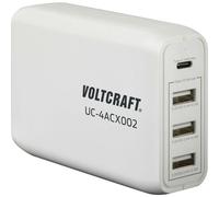 Voltcraft - Uc-4acx002 Chargeur Usb 62 W 1x Usb-c, 3x Usb-a Power Delivery Blanc Intérieure Y160102