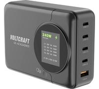 VOLTCRAFT UC-4C1A240W01 Chargeur USB 240 W USB-C®, USB-A Power Delivery 3.0 noir intérieure GaN, USB Power Delivery (USB-PD)