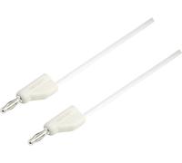 Ultra-flexible Cordon de mesure [Banane mâle 4 mm - Banane mâle 4 mm ] 0.75 m blanc MSB-300 10 A