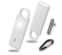 VOLTEK News kit Alarme métal loquet de sécurité (Blanc) Femme Defense + detecteur Porte et fenêtre autodéfense Auto Alarme Mini Autonome + sifflet Urgence personnelle Lampe puissante 135 DB, USB-C