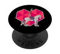 Voltige Cœur Chevaux Équitation Sport Équestre Voltige PopSockets PopGrip Interchangeable