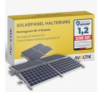 voltik Kit de montage pour panneaux solaires - Support pour solaires - Angle de montage de 10 ° - Orientation sud ou est-ouest (Kit pour 4 panneaux solaires)