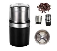 Voltix Electric Multi-Use Cup Grinder, Large Capacity Stainless Steel, Coffee Bean Grinder, Suitable For The Kitchen, Camping, Outdoors, And Office (Double Cup,UK Standard)