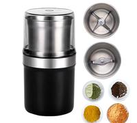 Voltix Electric Multi-Use Cup Grinder - Large Capacity Stainless Steel, Easy to Clean, Makes Up to 12 Cups, for Home Kitchen (Dual Blade Set)