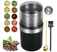 Voltix Electric Multi-use Cup Grinder - Large Capacity Stainless Steel, Electric Super Silent Blade Coffee Grinder with Dual-Layer Lid, Spoon and Brush for Coffee Beans, Spices(Criss-Cross Blade)