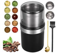 Voltix Electric Multi-use Cup Grinder - Large Capacity Stainless Steel, Electric Super Silent Blade Coffee Grinder with Dual-Layer Lid, Spoon and Brush for Coffee Beans, Spices(Dual Blade Set)