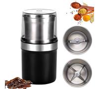 Voltix Electric Multi-Use Cup Grinder - Large Capacity Stainless Steel, High-Power Motor and Durable Stainless Steel Flat Blade, Dual-Layer Lid Design, Detachable and Water Washable (Double blades)