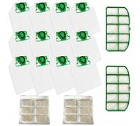 Voltix Lot de 12 sacs en microfibre 5 couches compatibles avec Folletto VK200 VK220S