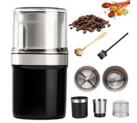 Voltixs Electric Multi-Use Cup Grinder, 2025 New One-Touch Coffee Grinder for Home Use, Large Capacity Stainless Steel Electric Grinders for Coffee Beans, Spices & Herbs (Double cup)