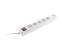 Voltman DIO013038 Bloc multiprises 5 x 10/16 A + 2 ports USB avec interrupteur