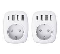 Voltman - Lot de 2 adaptateurs UE/UK + 4USB
