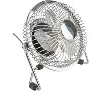 Voltman Mini Ventilateur de Bureau USB Ø13 cm Argent | Mini ventilateur de bureau USB Ø13 cm finition argent