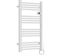 Voltman - Sèche-Serviette Aluminium 500W Barres Rondes Blanc | Inertie fluide, écran LCD, thermostat programmable, programmation journalière et hebdomadaire, anti-surchauffe
