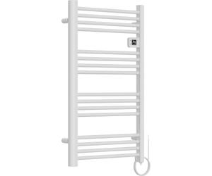 Voltman - Sèche-Serviette Aluminium 500W Barres Rondes Blanc | Inertie fluide, écran LCD, thermostat programmable, programmation journalière et hebdomadaire, anti-surchauffe