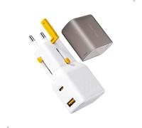 VOLTME Adaptateur de voyage universel VITO 35 W USB C international PD3.0 2 ports USB A QC3.0 pour tablettes, téléphones portables, montres intelligentes et plus encore - Blanc