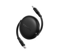 VOLTME Câble USB-C 60W PD 3A TPE, PowerLink YOYO 1,0 m / 3,3 Ft Type-C Mini Câble Rétractable de charge rapide Bleu, usb c cordon longueur à 4 niveaux pour iphone15, iPad Pro/Air, Galaxy S23, Pixel
