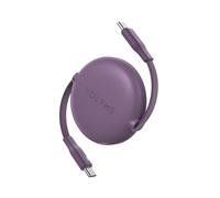 VOLTME Câble USB-C 60W PD 3A TPE, PowerLink YOYO 1,0 m / 3,3 Ft Type-C Mini Câble Rétractable de charge rapide Violet, usb c cordon longueur à 4 niveaux pour iphone15, iPad Pro/Air, Galaxy S23, Pixel
