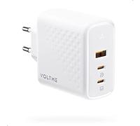 VOLTME Chargeur USB C 100W pour Laptop Chargeur USB-C GaN III Rapide Blanc, Prise 3-Port Secteur Multiple PD3.0