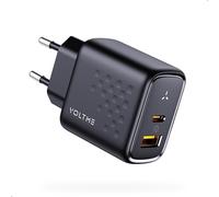 VOLTME Chargeur USB C 45 W, chargeur mural compact et rapide, PD 3.0 compatible avec iPhone 15 14 13 12 11 Pro, iPad MacBook Air, Samsung Galaxy S23 Ultra/S23+/S22, Steam Deck, noir
