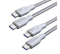 VOLTME Lot de 2 Câble USB C vers USB C PD 5A 100W Nylon Tressé 1,0m, RUGG Cable USB-C Type C Charge Rapide Compatible avec MacBook, MateBook pro, Pixel 7/6 Pro/5/4XL, iPad Pro, Galaxy, etc (gris)