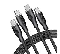 VOLTME Lot de 2 Câble USB C vers USB C PD 5A 100W Nylon Tressé 1,80m, RUGG Cable Charge Rapide USB-C Type C Compatible avec MacBook, MateBook pro, Pixel 7/6 Pro/5/4XL, iPad Pro, Galaxy, etc (noir)