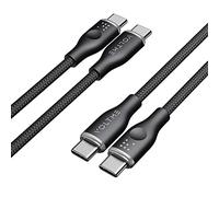 VOLTME Lot de 2 Câble USB C vers USB C PD 60W Nylon Tressé 1,0m, RUGG Câble USB-C Type C Charge Rapide Compatible avec MacBook, MateBook, Pixel 7/6 Pro/5/4XL, iPad Pro, Galaxy S21/Plus, etc (noir)
