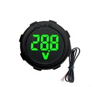 Voltmètre à affichage numérique LED 5 100 V CC avec design rond double ligne étanche pour test de tension de véhicule et de circuit (rouge)