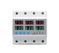 Voltmètre à Rail DIN 3 phases 3P + N, ampèremètre réglable, sur et sous-tension, Protection de limite de courant, moniteur, protecteur de relais(63A Without N 380V)