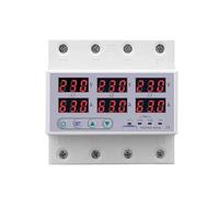 Voltmètre à Rail triphasé 3P + N, ampèremètre réglable, Protection contre les surtensions et sous-tensions, limite de courant, protecteur relais surveillance(63A With N 3X120V)