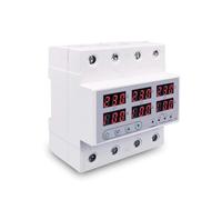 Voltmètre à Rail triphasé 3P + N, ampèremètre réglable, surveillance de la Protection contre les surtensions et sous-tensions(100A With N 3X220V)
