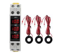 Voltmètre Ampèremètre à Rail Din triphasé, Compteur D'énergie Numérique AC 80-500 V 1-100 A avec 3 Capteurs, Compteur de Tension, Courant, Testeur d'électricité, Multimètre