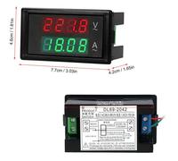 Voltmètre-ampèremètre numérique 80-300 V CA 100 A avec double affichage LED vert/rouge et transformateur de courant.