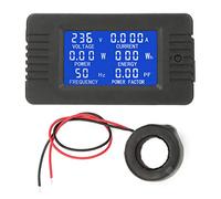 Voltmetre Amperemetre Numérique AC 80-260 V 100A, Volt Ampèremètre Moniteur de testeur de compteur d'énergie de courant alternatif de tension Multimètre d'affichage LCD avec type fermé CT